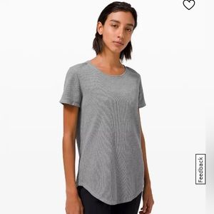 Lululemon “Love Crew” grey waffle tee, size 6.